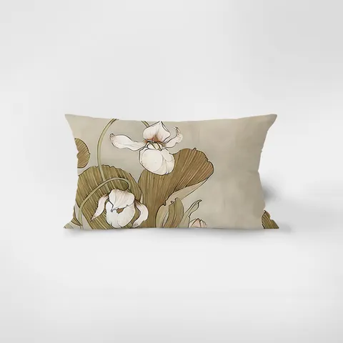 French Style Velvet Throw Pillow Cover Botanical Landscape Printed Decorative Cushion Case For Sofa Living Room Car Home Decor