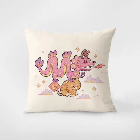 Chinese Traditional Dragon Year Velvet Throw Pillow Cover Decorative Cushion Cover For Sofa Living Room Home Decor
