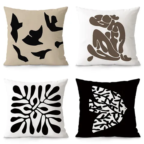 Housse de Coussin d'Art Abstrait Moderne et Minimaliste en Velours Housse de Coussin Décorative pour Canapé de Salon