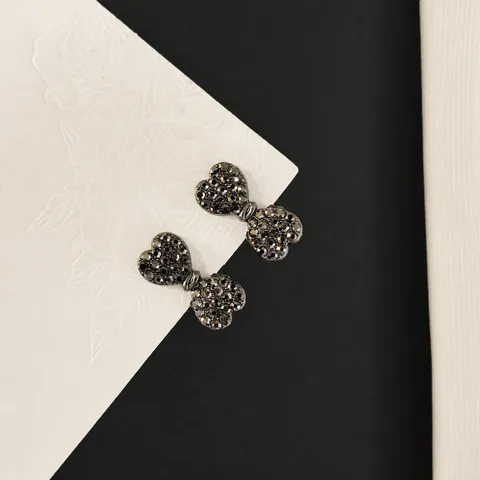 Pinza de Pelo de Lazo con Strass Aleación Completo Diamante Horquilla Lateral Dulce Versátil Accesorios de Cabello para Mujer