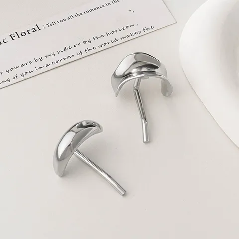Pinza de Pelo de Aleación Minimalista Gancho de Coleta de Metal Accesorios para Cabello Luna Hueca Curvada Joyería de Peinado para Mujeres