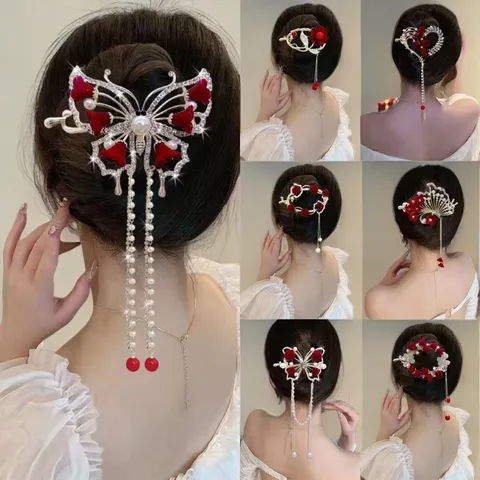 Pinza de Pelo para Mujer de Metal Aleación Oro Horquillas Perla Diamante de Imitación Accesorios de Pelo Herramientas de Estilo Elegantes