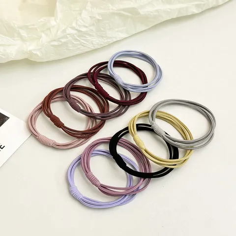 Coletas de Alta Elasticidad Minimalistas Soporte de Cola de Caballo Duradero Negro y Color Mixto Accesorios para el Cabello de Mujer