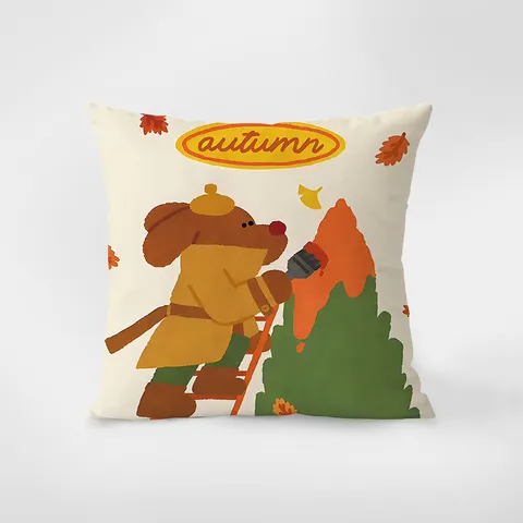 Fodera per Cuscino Decorativa in Peluche con Cartoni Animati di Natale Nordici per Divano Soggiorno Decorazioni per la Casa