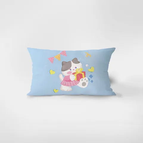 Housse de Coussin Rectangulaire Style Crème Coréen Mignon INS Imprimé Animal de Dessin Animé Fruit Velours Housse de Coussin de Taille Pour Salon de Sofa