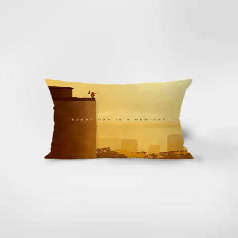 Nordic Velvet Throw Pillow Cover Yellow Rectangular Waist Pillow Case Artistic Scenery Printed Cushion For Sofa Home Decor