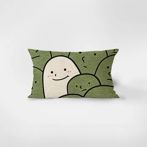 Federa per Cuscino Decorativa in Peluche Stile Nordico Moderno Animali con Faccina Sorridente Divano Soggiorno