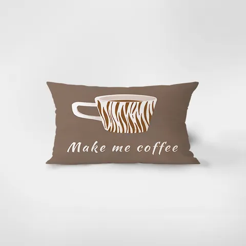 Retro Maillard Motivo Tazza di Caffè Federa in Peluche Copricuscino Decorativo Per Divano Soggiorno Arredamento Casa