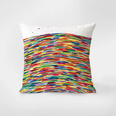 Nordic Style Abstract Art Printed Plush Throw Pillow Cover Colorful Slogan Decorative Cushion Case For Sofa Bed Living Room