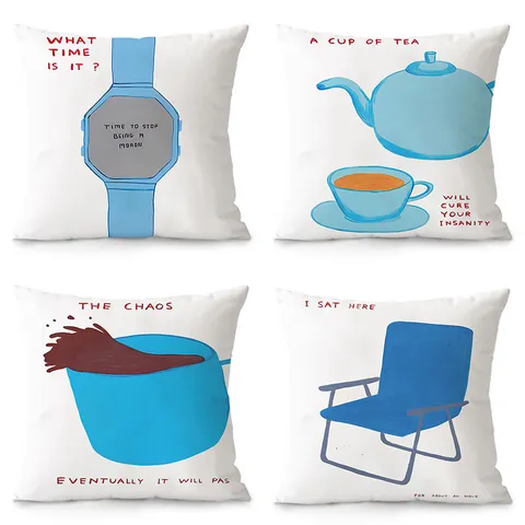 Fodera per Cuscino Decorativa Illustrazione d'Arte Nordica Morbido Peluche Quadrato per Divano Letto Decorazioni per la Casa