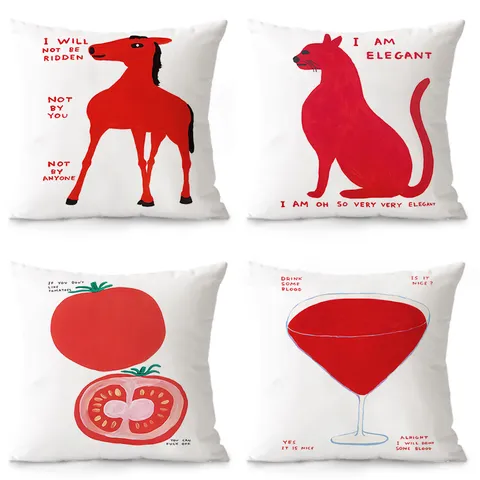 Fodera per Cuscino Decorativa in Morbido Velluto con Stampa d'Arte Creativa Stile Ins per Divano Soggiorno Decorazioni per la Casa