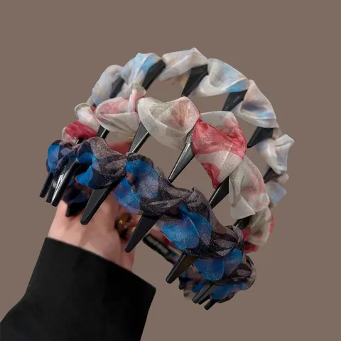 Diadema Retro Dulce de Onda Alta para Mujeres Lavado de Cara Diario Antideslizante Accesorio de Cabello de Moda
