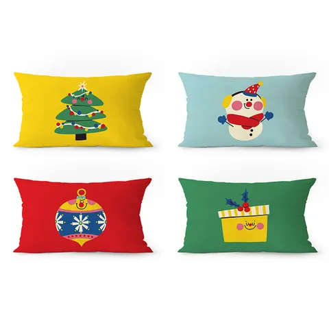 Coussin Peluche Motif Cartoon de Noël Style Nordique Coussin Décoratif Pour Canapé Lit Décoration Intérieure
