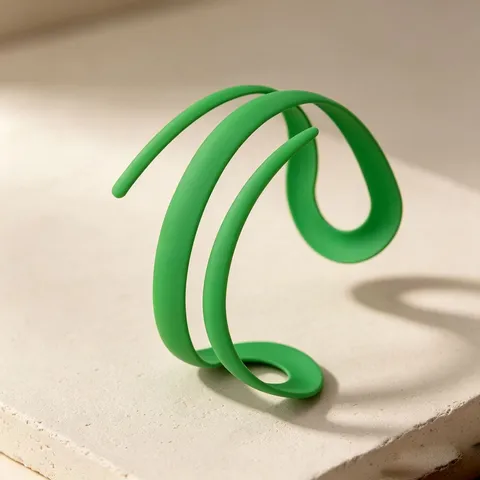 Candy Color Spiral Bangle Bracelet Minimalist Geometric Open Cuff Bracelet For Women Retro Fashion Jewelry