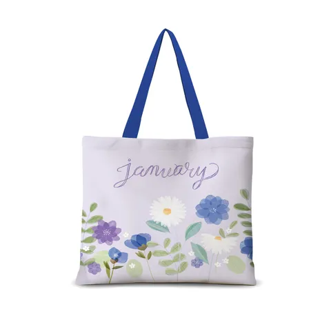 Sac Cabas en Toile Coton Lin Floral Aquarelle Sac d'École Étudiant Décontracté Sac à Main Bandoulière Commuter Avec Fermeture Éclair