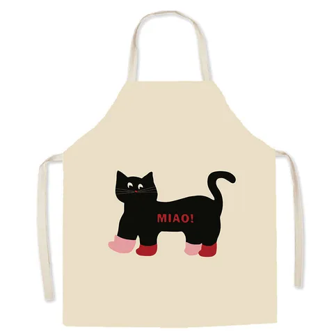 Waterproof Cute Cartoon Panda Apron Polyester Kitchen Cooking Baking Apron Adult Kids Anti-Oil Chef Bib Apron