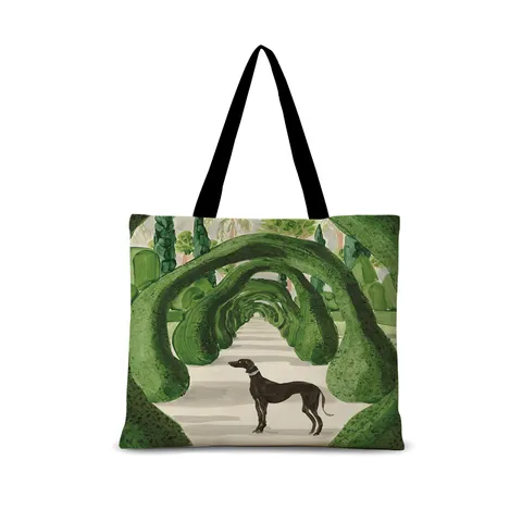Borsa Tote in Tela Vintage Letteraria da Donna Grande Capacità Borsa a Tracolla Casual Illustrazione Giapponese Stampato Borsa a Mano