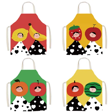 Arte San Valentino Carino Grembiule Senza Maniche Antivegetativa Frutta Cartone Animato Cucina Cottura Forno Grembiule Domestico