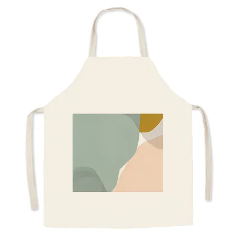 Nordic Style Cartoon Printed Kitchen Apron For Women Men Kids Cooking Cleaning Bib Overalls Adult Child Apron