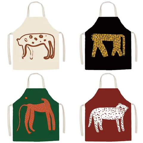 Tablier de cuisine en polyester à imprimé animal abstrait de style nordique pour adultes et enfants cuisine pâtisserie nettoyage de maison