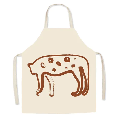Tablier de cuisine en polyester à imprimé animal abstrait de style nordique pour adultes et enfants cuisine pâtisserie nettoyage de maison