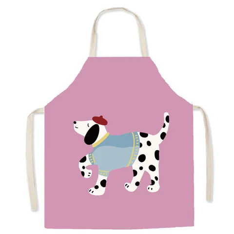 Lindo Delantal de Cocina con Estampado de Animales de Dibujos Animados Poliéster Anti-Incrustantes Cocina Trabajo Delantal para Cocina