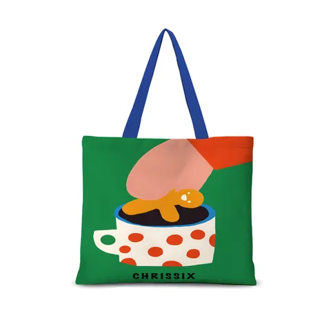 Donne Grande Capacità Cotone E Lino Tela Borsa A Tracolla Tote Casual Stile Coreano Dopamina Stampato Borsa Da Lavoro