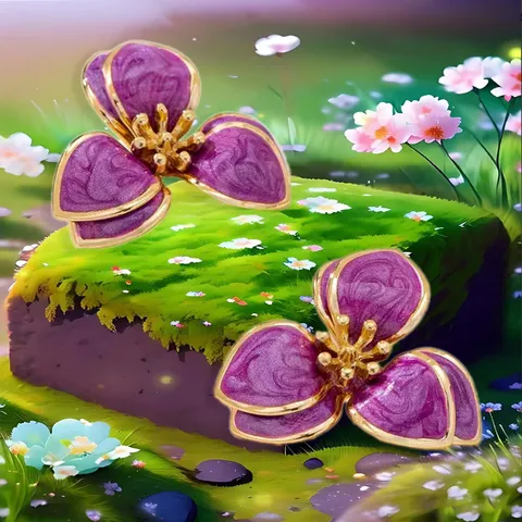 Flower Stud Earrings Vintage Enamel For Women Alloy Drip Oil Floral Drop Earrings Fashion Jewelry Gift