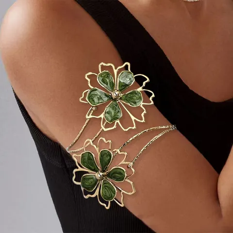 Fashion Personality Irregular Hollow Flower Iron Bracelet Women Chic Versatile Arm Cuff Open Bangle Jewelry