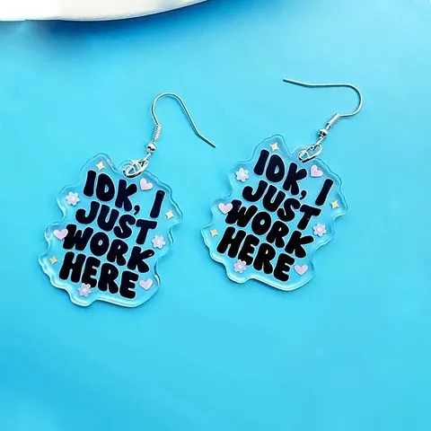 Funny English Slogan Acrylic Drop Earrings Quirky Graffiti Dangle Earrings Acrylic Fashion Jewelry Gift For Women