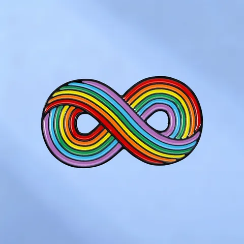 Rainbow Infinity Symbol Lapel Pin Enamel Brooch Badge Personalized Colorful Metal Jewelry Backpack Clothing Jacket Accessory