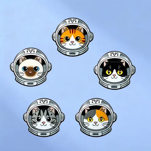 Cute Cartoon Space Astronaut Cat Enamel Brooch Pin Alloy Baking Paint Badge For Backpack Clothes Accessory Original Design Jewelry Gift For Cat Lovers