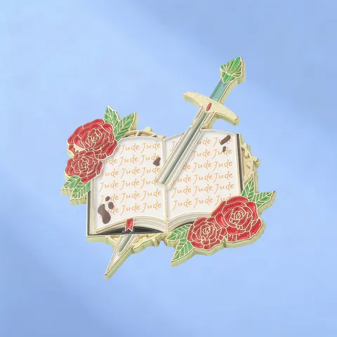 Creatieve Emaille Boek Zwaard Roos Brosche Pin Academie Stijl Cartoon Badge Voor Kleding Rugzak Studenten Sieraden