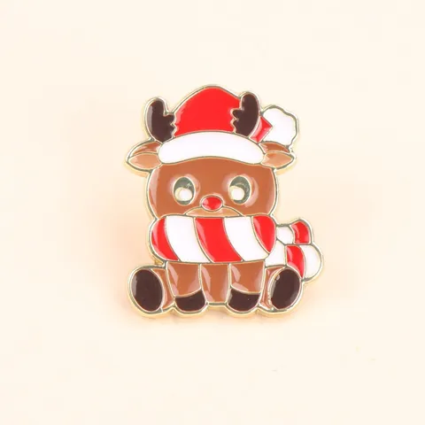 Weihnachtsthema Legierung Brosche Pin Elch Kranz Weihnachtsbaum Glocke Lackierte Nadeln Festliche Feiertagsgeschenk Kleidung Schmuck