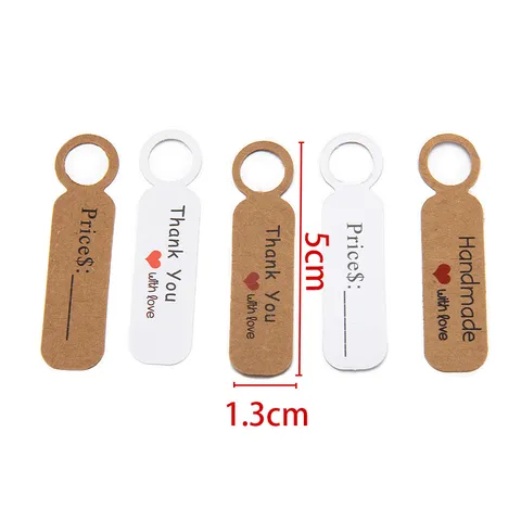 Kraft Paper Gift Tags Blank Price Labels Handmade With Love Thank You Hang Tags For DIY Jewelry Craft Packaging Party Supplies