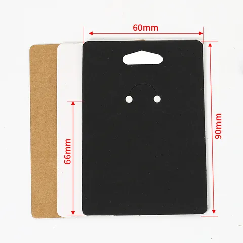 DIY Jewelry Display Cards Kraft Paper White Black Cardboard Packaging Cards For Earring Necklace And Keychains