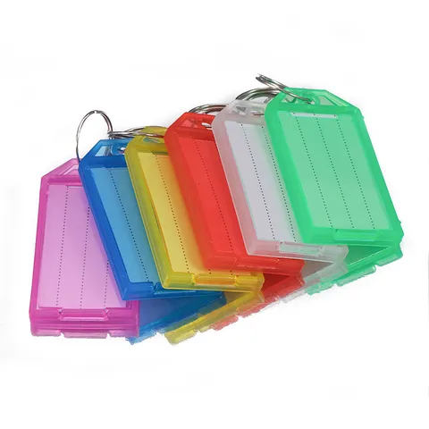 Plastic Key Tags With Split Ring Colored Luggage ID Labels Portable Key Ring Holders Assorted Colors Office Home Accessories