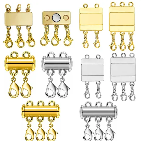 Alloy Magnetic Multistrand Clasp Lobster Claw Necklace Bracelet Connector DIY Jewelry Findings Accessories