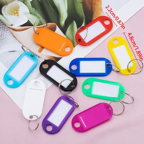 Gekleurde Kunststof PP Sleutellabels Sleutelhanger Labels Classificatie Beheer Nummer Labels Sleutelhangers Voor Kantoor Thuis