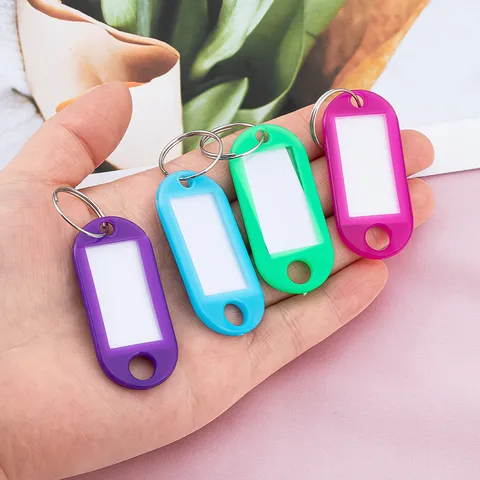 Gekleurde Kunststof PP Sleutellabels Sleutelhanger Labels Classificatie Beheer Nummer Labels Sleutelhangers Voor Kantoor Thuis