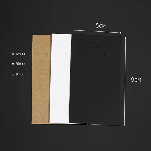 Foldable Kraft Paper White Black Jewelry Cards Necklace Bracelet Hair Band Display Cards Packaging Cards