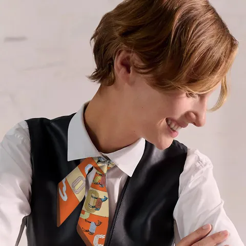 Vrouwen Mode Satijn Twilly Sjaal Geometrische Paard Print Smalle Sjaal Handtas Handvat Lint Accessoires