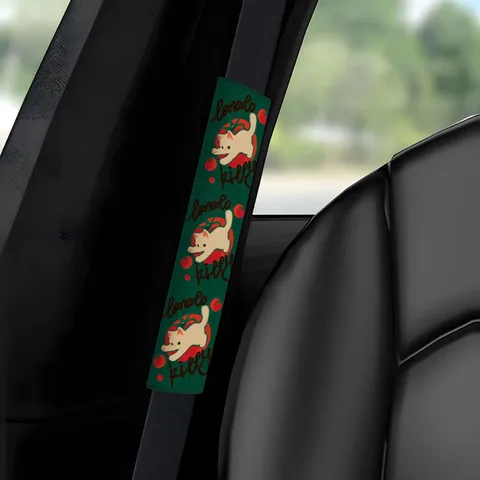 Cartoon Tomato Cat Car Seat Belt Shoulder Pad Cute Protective Cover Interior Decoration Accessories For Universal Auto