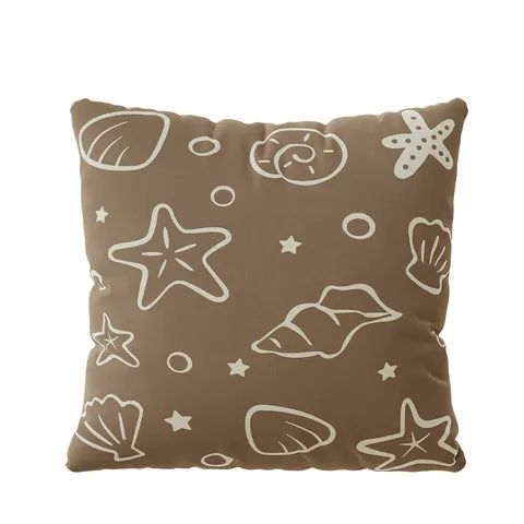 Ins Style Plush Throw Pillow Cover Beach Shell Printed Decorative Cushion Case For Living Room Bedroom Sofa Home Decor
