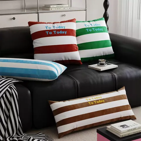 Fodera per Cuscino Rigata Moderna Minimalista Morbida Fodera in Peluche Per Soggiorno Divano Camera da Letto Decorazioni per La Casa