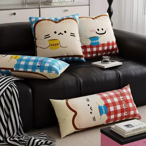Koreanischer Cartoon Toast Plüsch Kissen Süßes Brot Kissen Weiche PP-Baumwolle Dekorative Kissen Für Wohnzimmer Sofa Bettwäsche