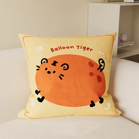 Federa per Cuscino in Peluche con Animali Cartoon Simpatico Tigre Leone Gatto Elefante Maiale Arredo Soggiorno Casa