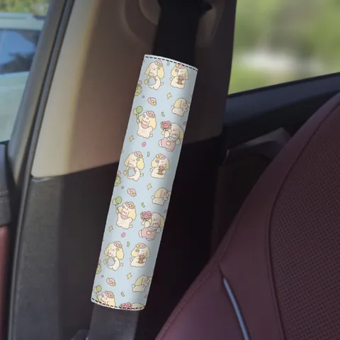 Cute Cat and Dog Car Seat Belt Shoulder Pad Universal Auto Safety Belt Protector Soft Plush Interior Decoration Accessories