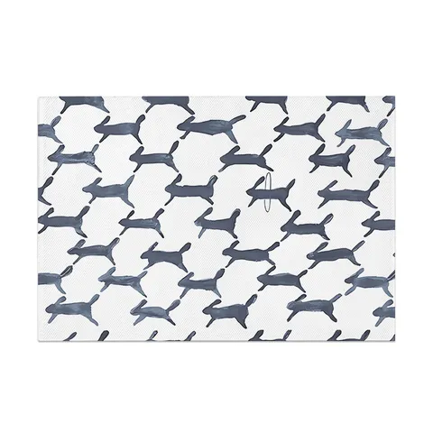 Set de Table en Polyester Imprimé Lapin Nordique Isolation Thermique Anti-Brûlure Table Salle à Manger Décoration