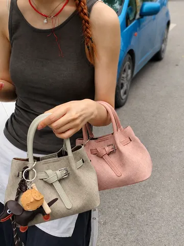 Bolso Tote Minimalista de Cuero PU para Mujer Color Sólido Bolso de Mano Pequeño Casual Bolso Cruzado Diario de Moda